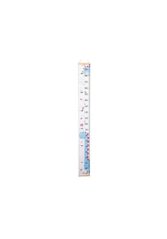 MinoMia Kids Growth Chart, Wood Frame Fabric Canvas Height Measurement Ruler from Baby to Adult for Child's Room Decoration 7.9 x 79in (7.9 x 79in, Blue Dinosaur) - Image 4